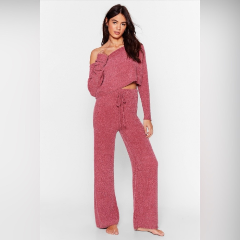 Chenille Sweater And Pants Loungewear Set